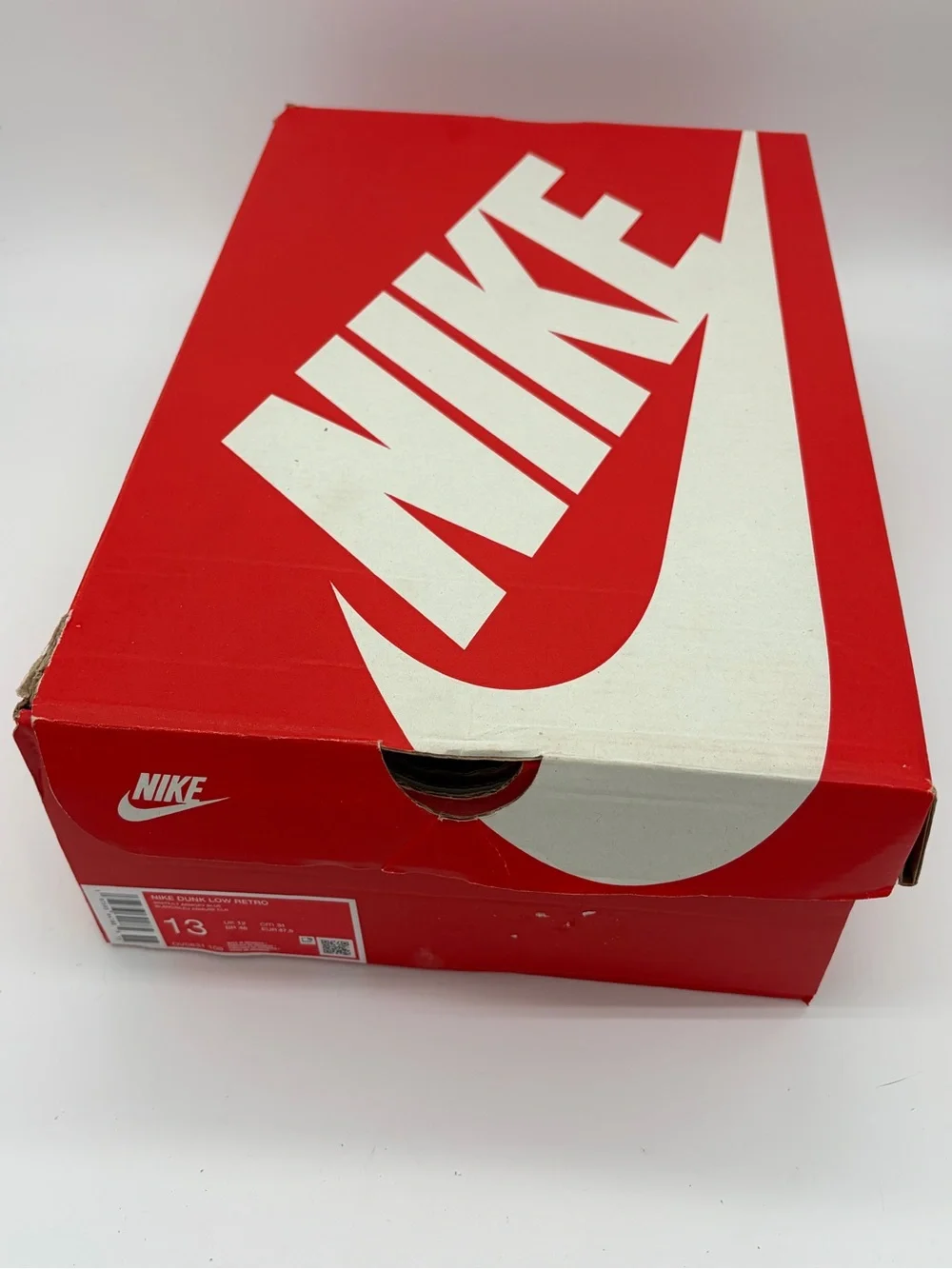 Nike Dunks Men’s Low-Top Sneakers in White with Light Blue Swoosh